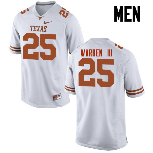 Men #25 Chris Warren III Texas Longhorns College Football Jerseys-White